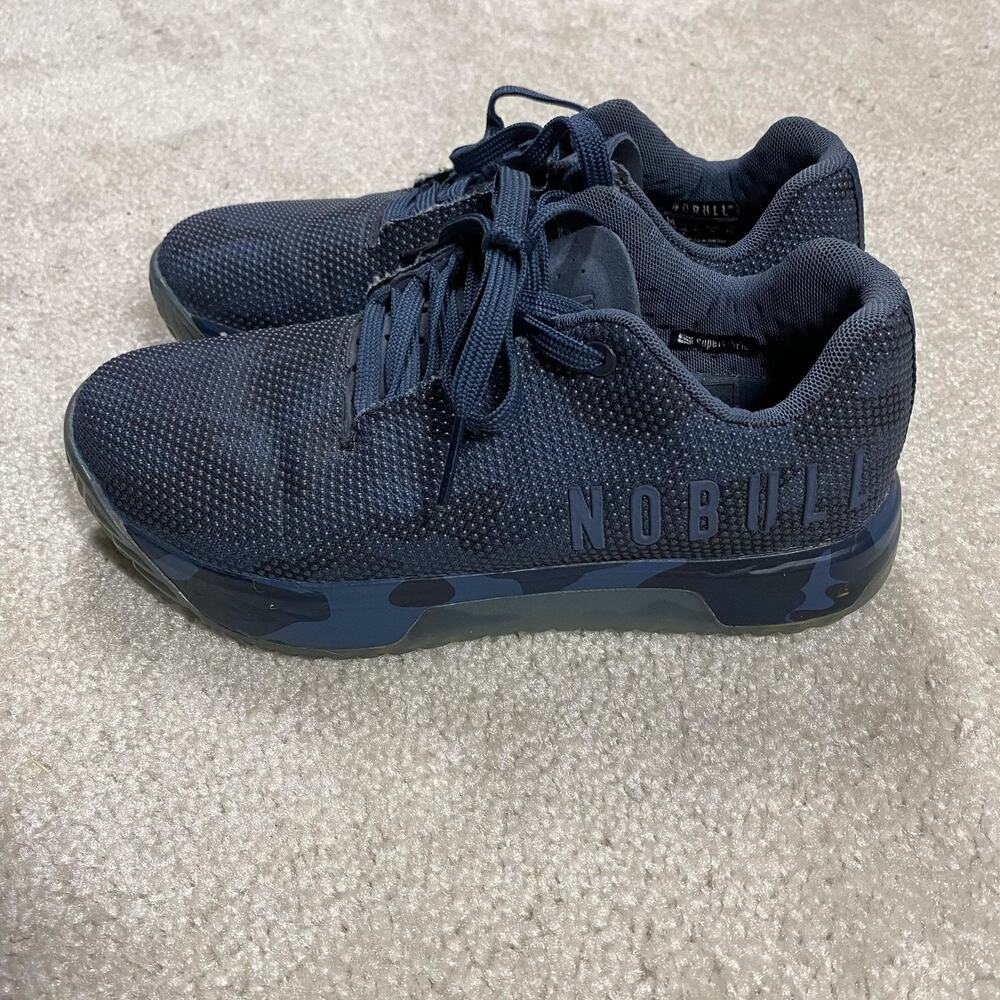 NOBULL Trainer Shoes Womens 7 Blue Camo Low Top Athletic Sneakers Workout